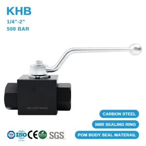 KHB OEM 2 Way Ball Valve in Carbon Steel with BSP NPT Connections for Oil Water Gas