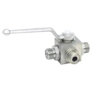 KHB3K Fixed Hydraulic High Pressure Ball Valve Oil Pneumatic Pipe Manual Control Switch T Type Internal Thread 10-50C