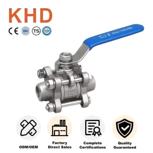 KHD 1000WOG Full NPT/BSP 1/2″ Thread CF8M Two-Piece Ball Valve SS304/316L Stainless Steel Water Gas Ball Valve