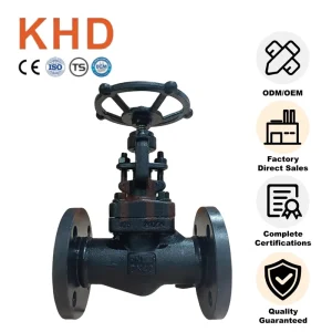 KHD Flange Connection Globe Valve Manual Threaded Forged Steel Stop Shutoff Globe Valve