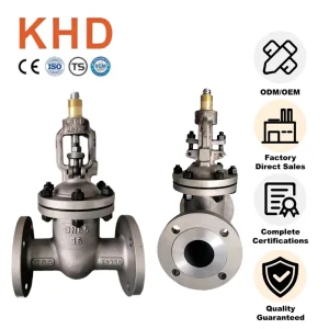 KHD PN16 Flanged Manual Gate Valve DN65 Carbon Steel WCB Flange Gate Valve Rising Stem Wedge Cast Steel Body Gate Valve