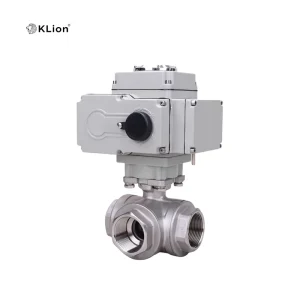 KLION RTS DN50 2″ Stainless Steel 3 Way Electric Ball Valve On off Type Threaded for Water OEM Customizable 12V 24V DC 220V