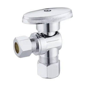 KLOE9015 1/2OD X 3/8OD Comp Angle Stop 1/4 Turn Angle Supply Stop Check Valve Supplier with CUPC NSF Certificate to USA