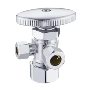 KLOE9616 5/8 OD x 3/8 OD x 1/4 OD Multi-Turn 4-Way Angle Stop Valve