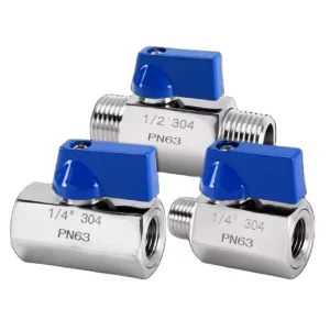 KQ Mini Ball Valve PN63 1000psi 1/8 1/2 Stainless Steel Small Ball Valves 304 Threaded End Mini Ball Valve Bspt