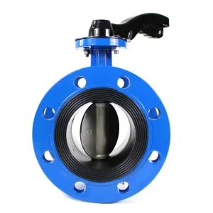 KXC D71 DN 150 6 Inch WCB Body EPDM Seated Double Flange Manual Water Butterfly Valve with Handle