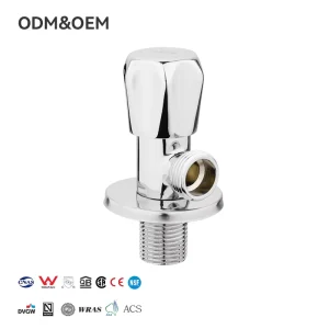 Kitchen Bathroom Faucet Accessories Chrome Plated Brass Angle Valve Zinc Alloy Handle Washing Machines Water Hot Water 10 Year