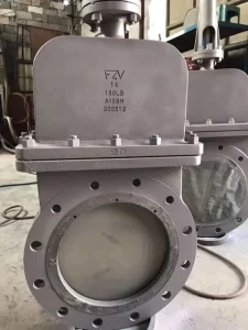 Knife Gate Valve PTFE Seated 316L 4 Inch Class 150 Flanged For Chemical