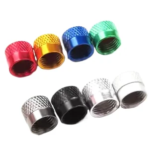 Knurled Aluminum Alloy Tire Valve Stem Caps Leak Proof Seal Car Truck SUV Wheel Air Valve Decorative Covers