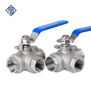 L T Port Stainless Steel Manual Three Way Thread Ball Valve