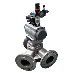 LONGCHENG HX50 ISO Certified Food Grade 316 Stainless Steel Sanitary Pipe Diverter Valves Pneumatic Control for Gas Media