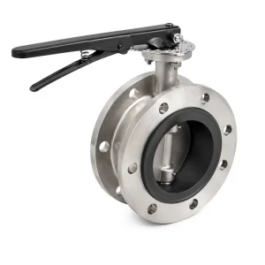 LUOKEFM SS304 Flanged Butterfly Valve D41X 16P Handle Operated EPDM Seated Stainless Steel Manual Water Control Valve CE