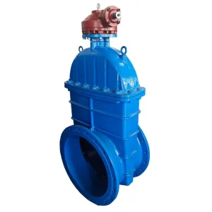 Large Diameter Z45x 600mm Soft Seal Gate Valve Bevel Gear