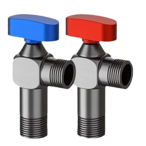 Large Flow Ball Core Angle Valve Water Heater Control Valve Four Point Gun Gray Cold Hot Water Faucet Angle Valve