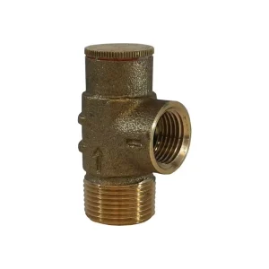 Lead Free Brass 3/4 Inch Pressure Relief Safety Valve Max 100 PSI Cold Water Overpressure Protection Fitting for Pipeline System