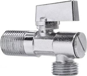 Lead Free Brass Quarter Turn Angle Shut Off Valve G1 2 Inch Thread Inlet and Outlet Durable Water Isolation Fitting