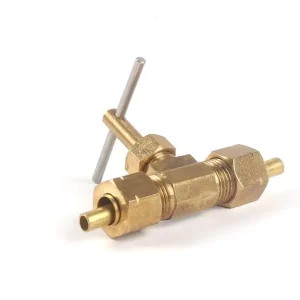 Lead-Free Brass Straight Needle Valve 1/4 and 3/8 Inch Compression Fitting for Plumbing and Water Supply Systems