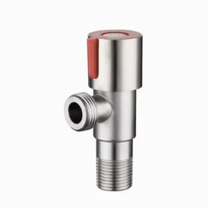Lead-Free SUS304 Angle Valve Brushed Finish High-Pressure Resistant Water Shut-Off Valve for Home Plumbing