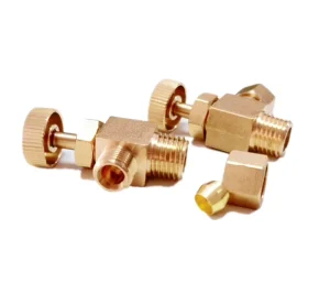Lead free Brass 1 4NPT 90 Degree Angle Needle Valve with Brass Handwheel