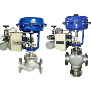 Leak Proof SS304 316 3 Way Steam Valve With 4 20mA Positioner Diaphragm Pneumatic Actuator Control Globe Valves
