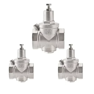 LiShui Manual Stainless Steel 304 Adjustable Piston Water Pressure Reducing Valve Thread PN16 Tap Water Pressure Regulator