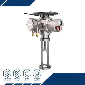 Linear Intelligent Electric Actuator Thrust Rating 6.4kN-25kN Stroke 10-100mm Absolute Encoder for Power Plant