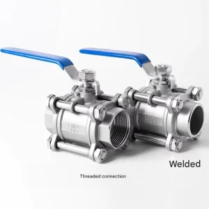 Liquid cooled 304 Stainless Steel Three piece Vacuum Ball Valve Quick installation Food grade Sanitary Corrosion resistant