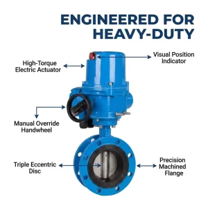 Long Lasting Sealing Structure Corrosion Proof for Multiple Industrial Media Electric Actuator Flanged Butterfly Valve