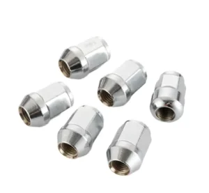 M12 X 1.5 Carbon Steel Lock Lug Nuts Silver Finish Car Wheel Retrofit Upgrade Hub Valve Stem Caps Inflator Adapter