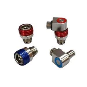 MQD 90 Right Angle Male Quick Disconnect Coupling SUS304 Nickel Finish 1 4 1 2 Port Sizes for Server Thermal Management GPU