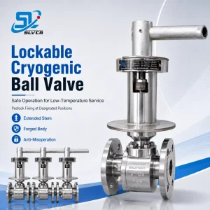 Manual A182 F316 Forged Flanged Extended Stem Lockable Handle Cryogenic Floating Ball Valve