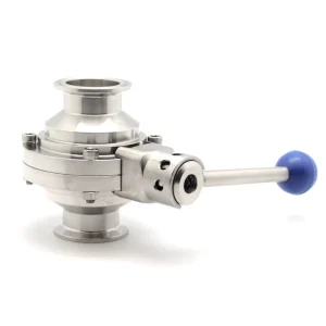 Manual Actuated 3A/DIN/SMS Sanitary Tri Clamp Main Valve SS304/SS316L Quick Butterfly Valve with Blue Plastic Handle Trigger