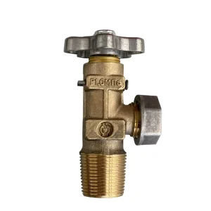 Manual Angle Steel Cylinder LPG Control Valve Brass Finish High Pressure Gas Regulator