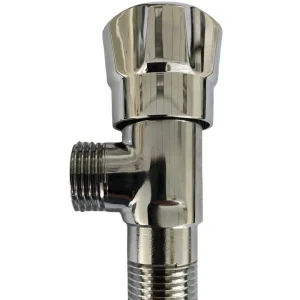 Manual Brass Chrome-Plated Angle Valve for Bathroom and Kitchen Ball Shutoff Structure OEM