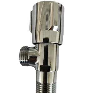 Manual Brass Chrome-Plated Angle Valve for Bathroom and Kitchen Ball Shutoff Structure OEM