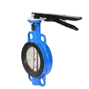 Manual Cast Iron Stainless Steel Wafer Type Butterfly Valve with NBR EPDM Seal for Water PN10 PN16 Pressure Rating