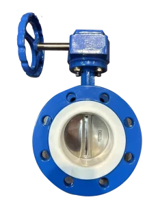 Manual Cast Iron Turbine Flange Butterfly Valve with PTFE Stainless Steel Plate Resistant to Acid Alkali Fire and Water
