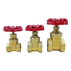 Manual Copper Brass Gate Valve Female Thread Stop Valve with Brass Body Nut Cap Water Pipe Connect PN25 High Pressure OEM