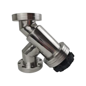 Manual High-Vacuum Angle Damper Valve, KF16-KF50, Stainless Steel