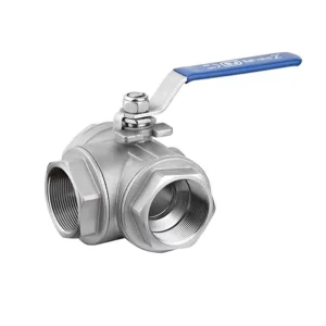Manual Operated SS304 316 L T Type NPT BSP Female Thread Three Way Ball Valve 3 4 Inch