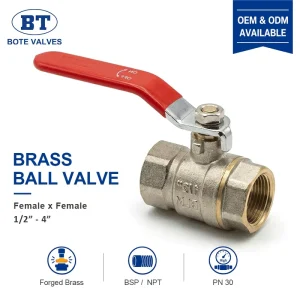 Manual Power Ball Valve with Long Handle Brass Ball Valve 1/2″ & 1″ Female Threaded for Plumbing & Gas Stations