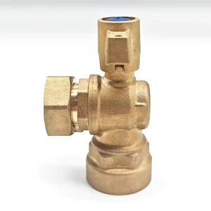 Manual Power Brass Water Meter Lockable Ball Valve with Swivel Nut Customizable OEM Straight Valve