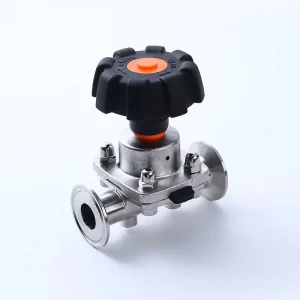 Manual Quick-Install Sanitary Diaphragm Valve with 304 Stainless Steel Flange and 316L Pneumatic Valve