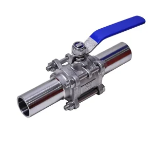 Manual SS304 Stainless Steel Sanitary Ball Valve with PTFE Seal, Low Pressure, Weld Connection, Pharmaceutical and Water Applications