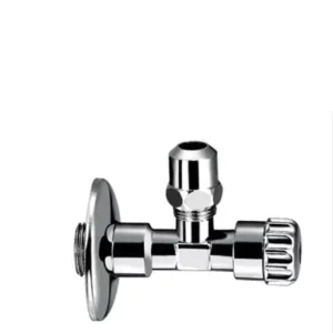 Manual Sanitary Polished Chrome-Plated Brass Angle Stop Valve for Water