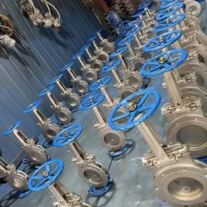 Manual Short Structure 304 Knife Gate Valve Food Processing Plant Grain Slurry Sanitary Bidirectional Seal Cut-off Valve