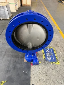 Manual U shaped EPDM Rubber Seat Butterfly Valve with Double Flanges for Water Applications