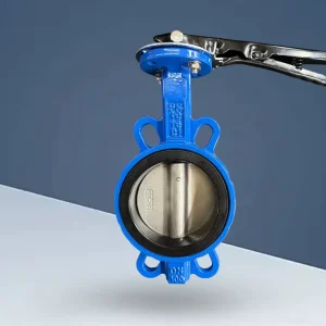 Manual Wafer Butterfly Valve Soft Seal Normal Temperature DN50 DN600 Port Size DI Nickel Plating Model for Water Treatment