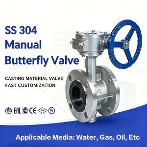 Manual Wafer Type Handle Operated Soft Sealing Butterfly Valve for Water Oil Air Systems Normal Temperature General Application