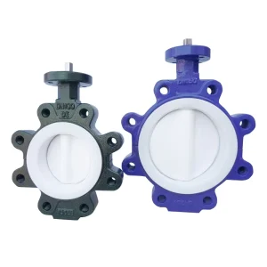 Manual Water Cast Ductile Iron PTFE Lined Soft Sealed Concentric Lug Butterfly Valve